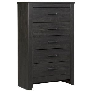 Contemporary Five Drawer Chest In Charcoal Finish  |  Chest Of Drawers Bedroom Chest Of Drawers