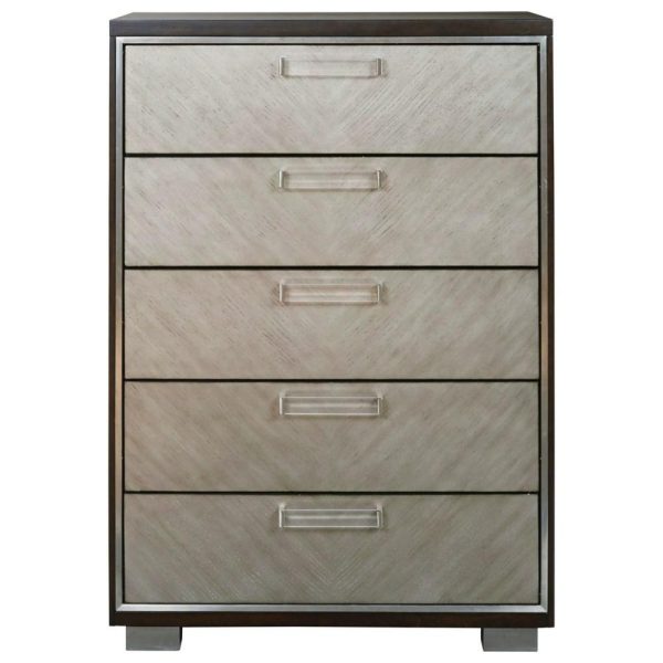 Contemporary Five Drawer Chest With Felt-Lined Jewelry Tray  |  Chest Of Drawers Bedroom Chest Of Drawers