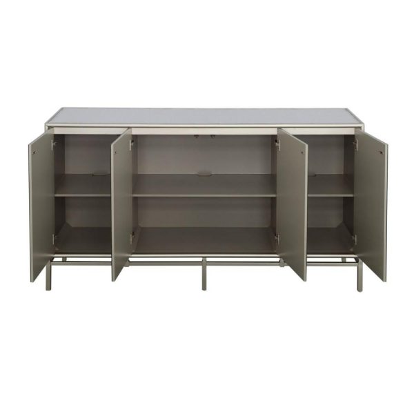 Contemporary Four Door Credenza  |  Accent Cabinets Accent Cabinets Accent Cabinets