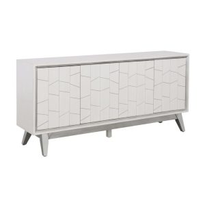 Contemporary Four Door Credenza With Touch Latch Hardware  |  Accent Cabinets Accent Cabinets Accent Cabinets