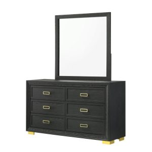 Contemporary Glam Dresser & Mirror Set  |  Mirrored Dressers Bedroom Mirrored Dressers