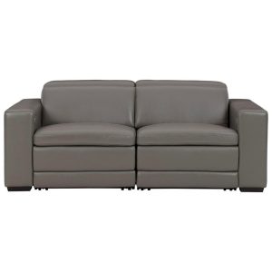 Contemporary Leather Match Power Reclining Loveseat  |  Reclining Loveseats Living Room Reclining Loveseats