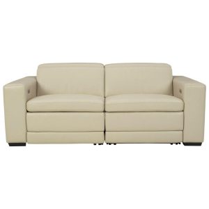 Contemporary Leather Match Power Reclining Loveseat  |  Reclining Loveseats Living Room Reclining Loveseats