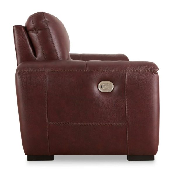 Contemporary Leather Match Power Reclining Loveseat With Console  |  Reclining Loveseats Living Room Reclining Loveseats