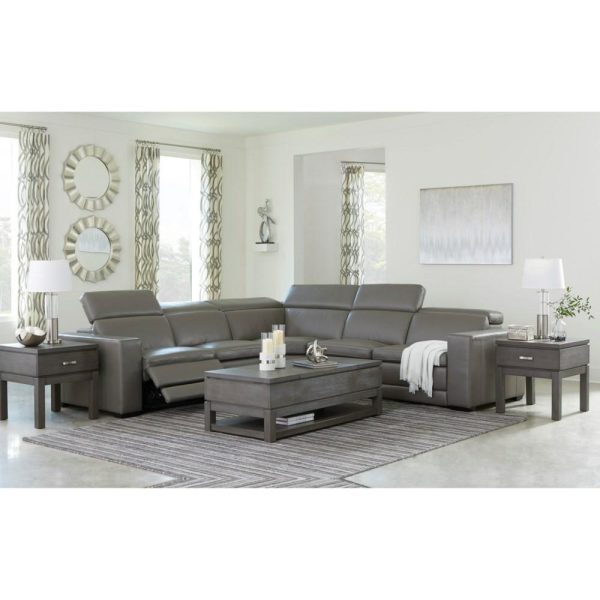 Contemporary Leather Match Power Reclining Sectional  |  Sectional Sofas Living Room Sectional Sofas