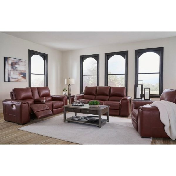 Contemporary Leather Match Power Reclining Sofa  |  Sofas Living Room Sofas