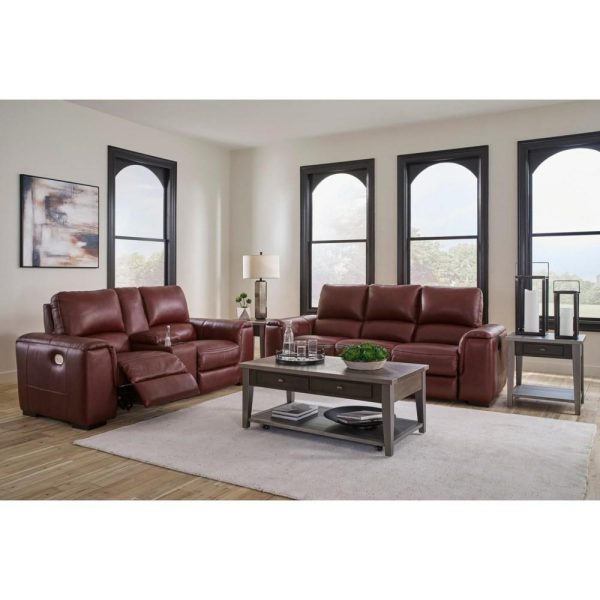 Contemporary Leather Match Power Reclining Sofa  |  Sofas Living Room Sofas