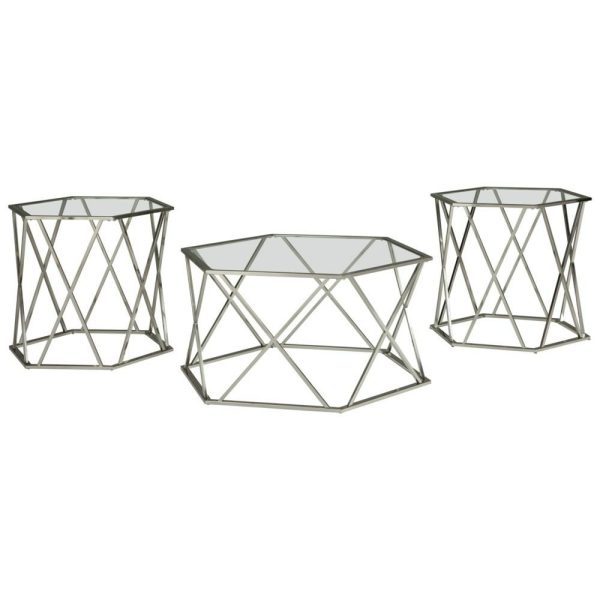 Contemporary Metal & Glass Occasional Table Set  |  Occasional Table Sets Living Room Occasional Table Sets