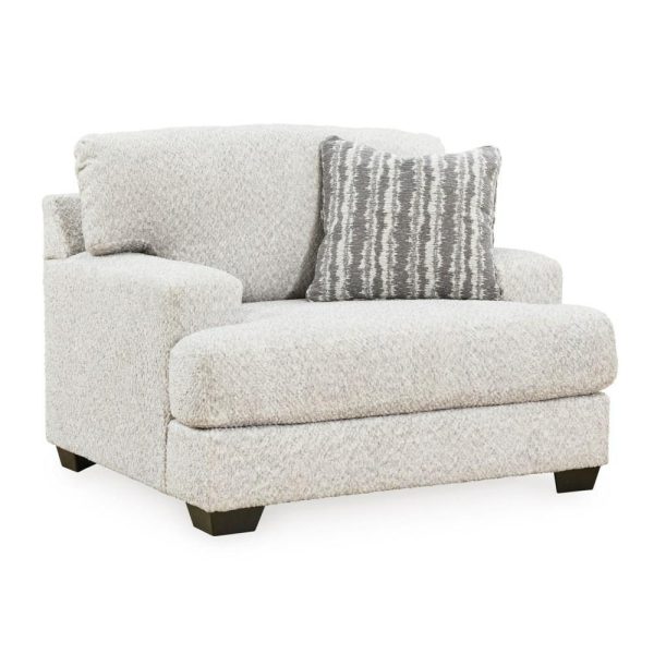 Contemporary Oversized Chair & Ottoman In Textured Fabric  |  Living Room Chairs Living Room Living Room Chairs