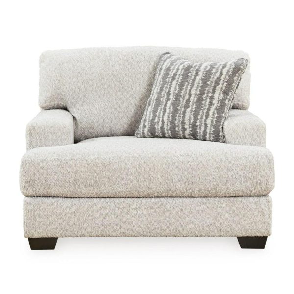 Contemporary Oversized Chair & Ottoman In Textured Fabric  |  Living Room Chairs Living Room Living Room Chairs