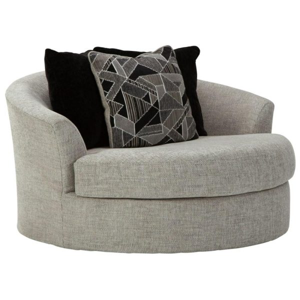 Contemporary Oversized Round Swivel Chair  |  Living Room Chairs Living Room Living Room Chairs