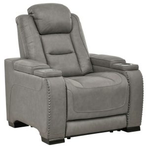 Contemporary Power Recliner With Adjustable Headrest And Lumbar Support  |  Recliners Living Room Recliners