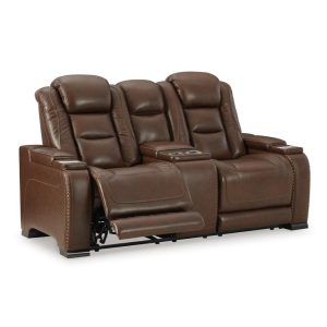 Contemporary Power Reclining Loveseat With Adjustable Headrests And Lumbar Support  |  Reclining Loveseats Living Room Reclining Loveseats