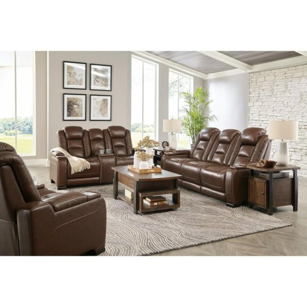 Contemporary Power Reclining Sofa With Adjustable Headrest And Lumbar Support  |  Sofas Living Room Sofas