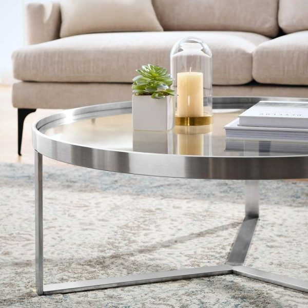 Contemporary Relay Coffee Table With Tempered Glass Top  |  Coffee Tables Coffee Tables Coffee Tables