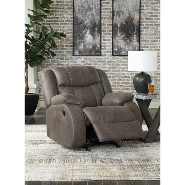 Contemporary Rocker Recliner With Pillow Armrests  |  Recliners Living Room Recliners