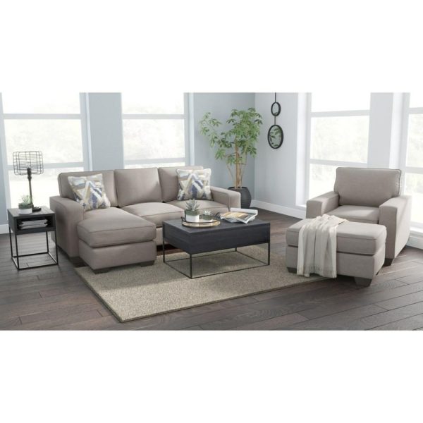 Contemporary Sofa Chaise With Reversible Ottoman  |  Sectional Sofas Living Room Sectional Sofas