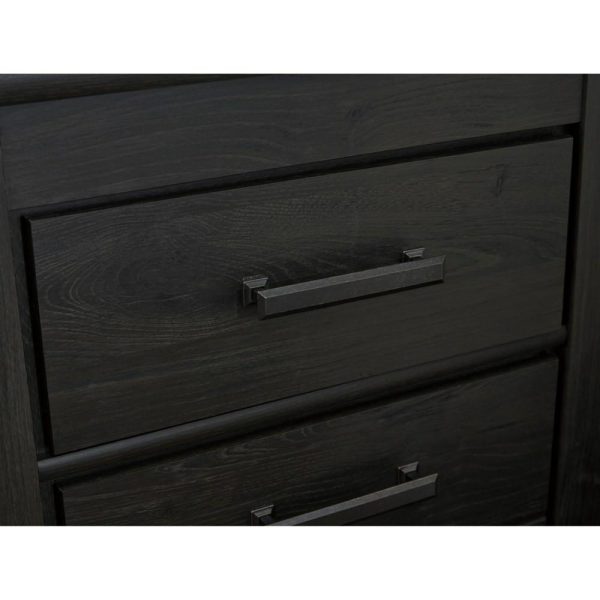 Contemporary Two Drawer Night Stand In Charcoal Finish  |  Nightstands Bedroom Nightstands