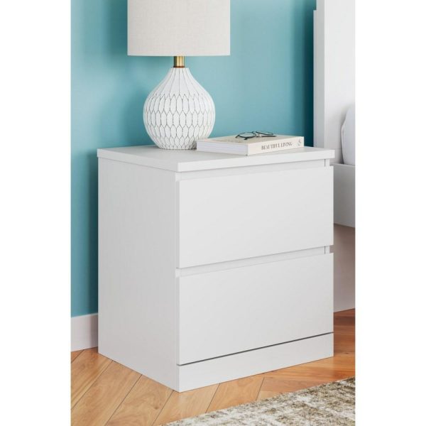 Contemporary Two-Drawer Nightstand  |  Nightstands Bedroom Nightstands