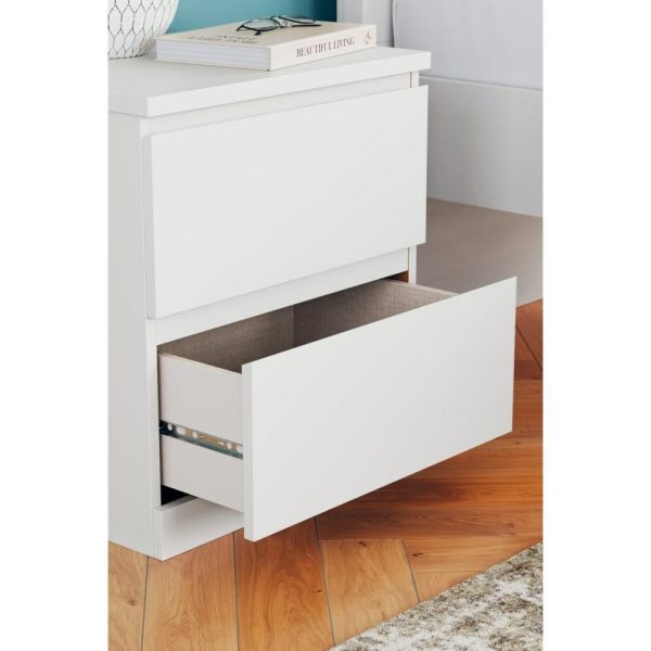 Contemporary Two-Drawer Nightstand  |  Nightstands Bedroom Nightstands