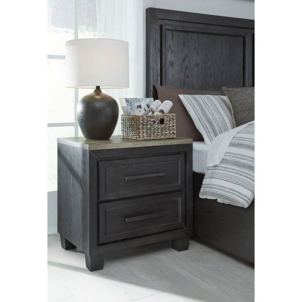 Contemporary Two-Tone 2-Drawer Nightstand With Usb And Power Outlets  |  Nightstands Bedroom Nightstands