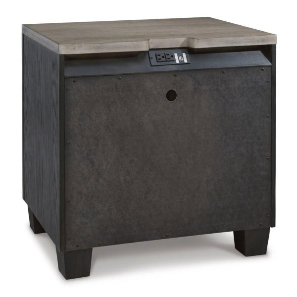 Contemporary Two-Tone 2-Drawer Nightstand With Usb And Power Outlets  |  Nightstands Bedroom Nightstands