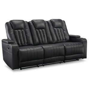 Contemporary Upholstered Reclining Sofa With Drop Down Table  |  Sofas Living Room Sofas