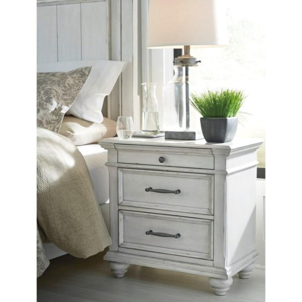 Cottage 3-Drawer Nightstand With Distressed Finish  |  Nightstands Bedroom Nightstands