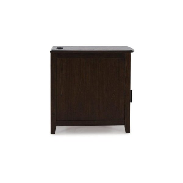 Dark Brown Chairside End Table With Pull-Out Tray  |  End & Side Tables End & Side Tables End & Side Tables