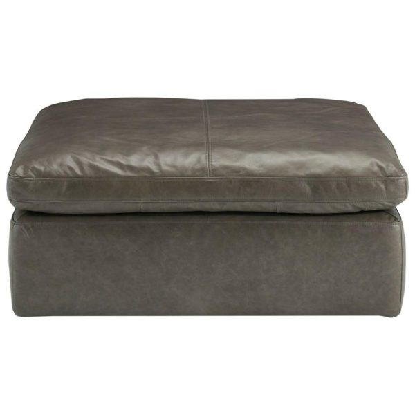 Distressed Leather Oversized Accent Ottoman  |  Ottomans Living Room Ottomans