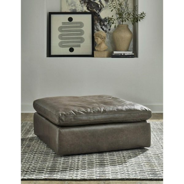 Distressed Leather Oversized Accent Ottoman  |  Ottomans Living Room Ottomans