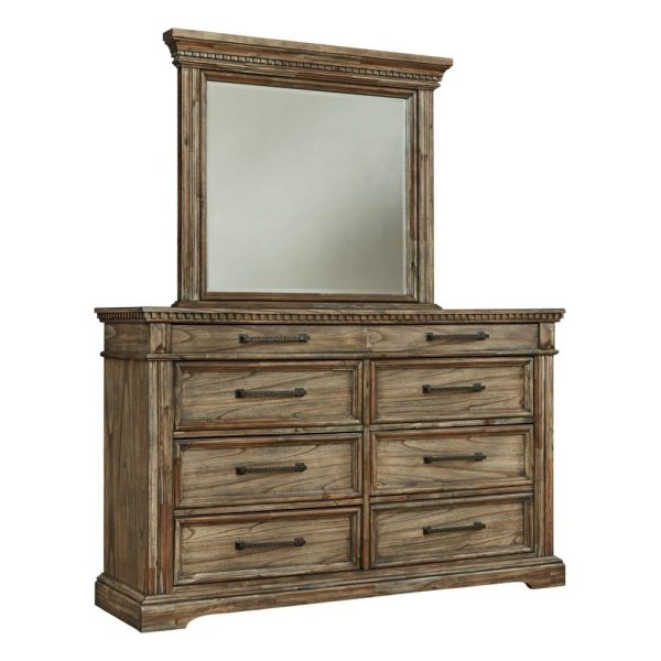 Dresser And Mirror With Dentil Molding  |  Mirrored Dressers Bedroom Mirrored Dressers