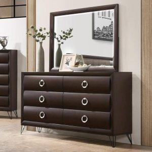 Dresser With Hairpin Legs & Mirror  |  Mirrored Dressers Bedroom Mirrored Dressers