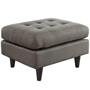 Empress Contemporary Upholstered Accent Ottoman – Granite  |  Ottomans Living Room Ottomans