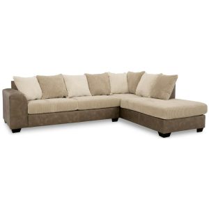 Fabric/Faux Leather 2-Piece Sectional With Chaise  |  Sectional Sofas Living Room Sectional Sofas