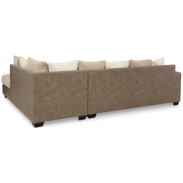 Fabric/Faux Leather 2-Piece Sectional With Chaise  |  Sectional Sofas Living Room Sectional Sofas