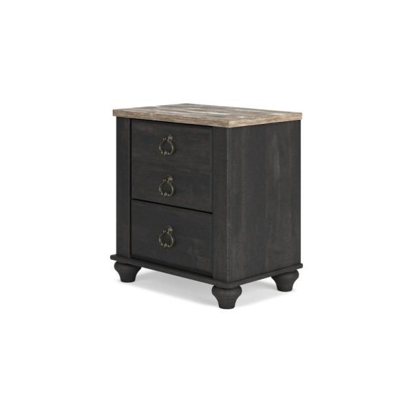 Farmhouse 3-Drawer Nightstand With Usb Ports  |  Nightstands Bedroom Nightstands