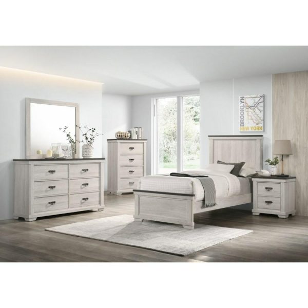 Farmhouse 6-Drawer Dresser & Mirror Set  |  Mirrored Dressers Bedroom Mirrored Dressers