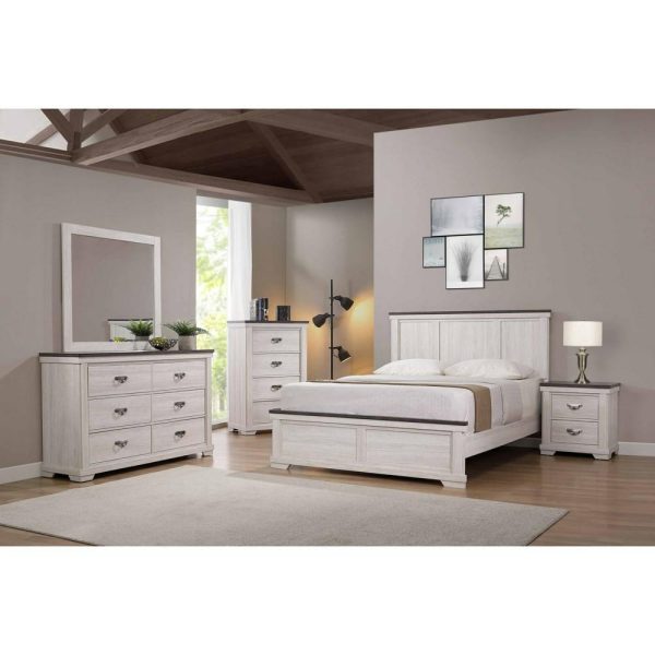 Farmhouse 6-Drawer Dresser & Mirror Set  |  Mirrored Dressers Bedroom Mirrored Dressers