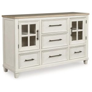 Farmhouse Dresser With Glass Doors  |  Dressers Bedroom Dressers