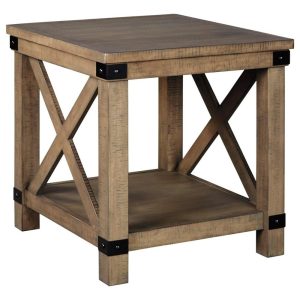 Farmhouse Rectangular End Table With Metal Accents  |  End & Side Tables End & Side Tables End & Side Tables