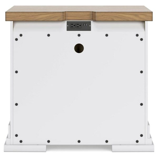 Farmhouse Two-Tone 3-Drawer Nightstand With Outlets And Usb Charging  |  Nightstands Bedroom Nightstands