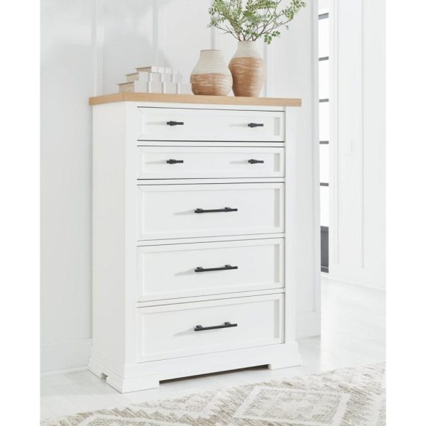 Farmhouse Two-Tone 5-Drawer Chest  |  Chest Of Drawers Bedroom Chest Of Drawers