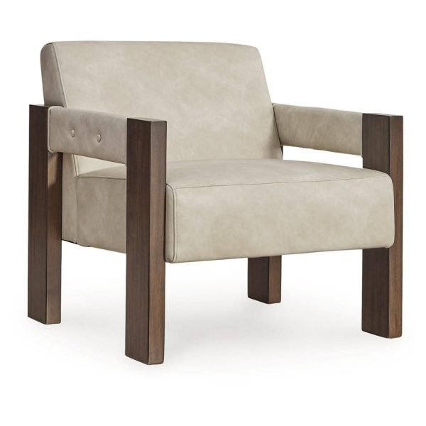 Faux Leather Accent Chair With Wood Frame  |  Living Room Chairs Living Room Living Room Chairs