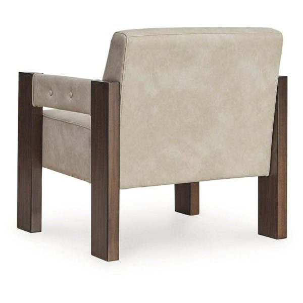 Faux Leather Accent Chair With Wood Frame  |  Living Room Chairs Living Room Living Room Chairs