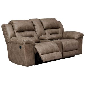 Faux Leather Double Reclining Loveseat W/ Console  |  Reclining Loveseats Living Room Reclining Loveseats