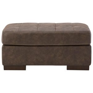 Faux Leather Ottoman With Tufted Top  |  Ottomans Living Room Ottomans