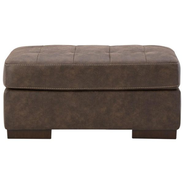 Faux Leather Ottoman With Tufted Top  |  Ottomans Living Room Ottomans