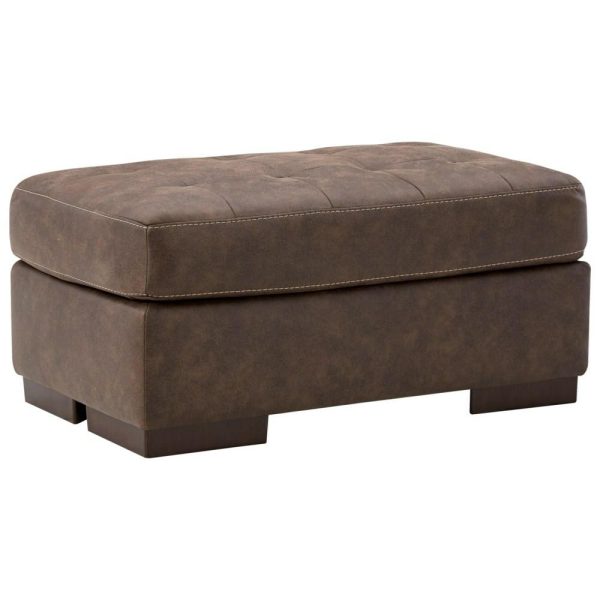 Faux Leather Ottoman With Tufted Top  |  Ottomans Living Room Ottomans