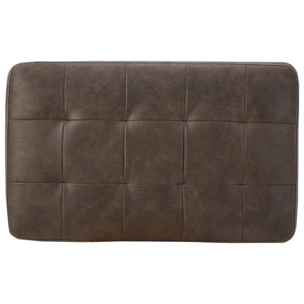 Faux Leather Ottoman With Tufted Top  |  Ottomans Living Room Ottomans